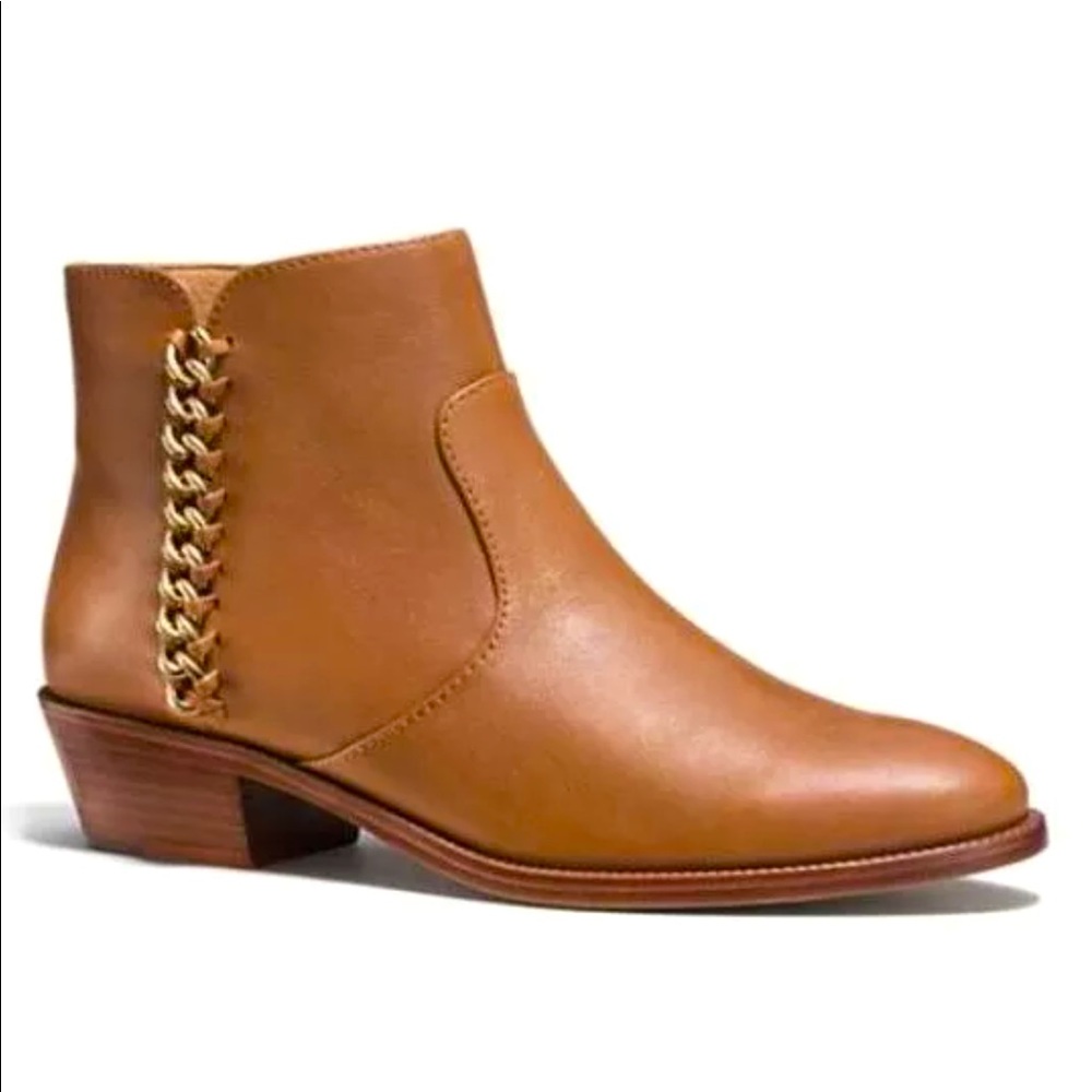 💕COACH💕 WOMEN'S LEATHER ANKLE BOOTS SIZE 8 - NIB